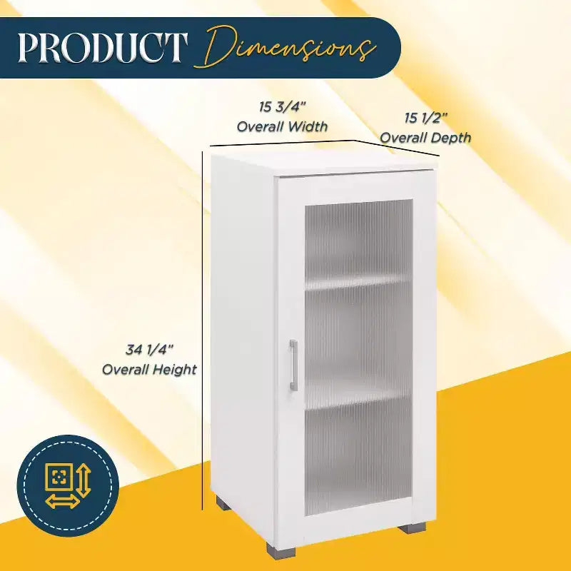 Kings Brand Furniture - Meuble de rangement d'appoint avec porte vitrée pour salon, chambre, cuisine, bureau et entrée