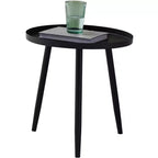 Table d'appoint ronde en métal Whelan de marque Kings Brand Furniture, table de chevet, noire