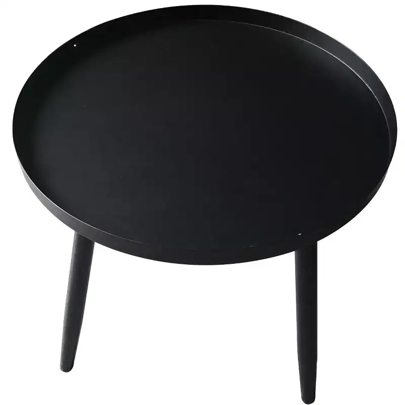 Table d'appoint ronde en métal Whelan de marque Kings Brand Furniture, table de chevet, noire