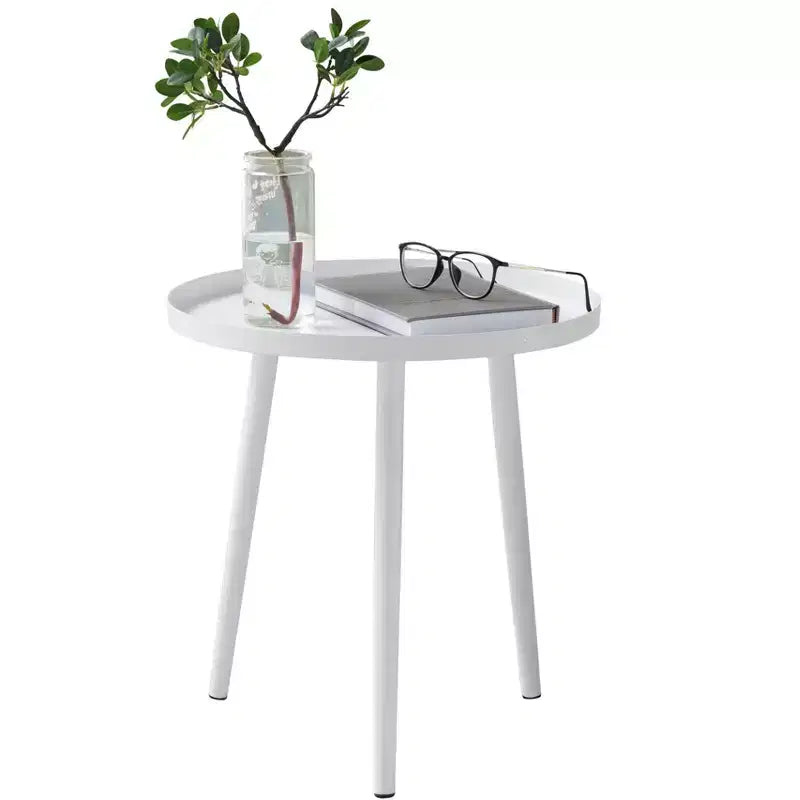 Table d'appoint ronde en métal Whelan de marque Kings Brand Furniture, table de chevet, noire