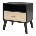 Cadre de lit Whisen Queen Size en bois massif avec 2 tables de chevet