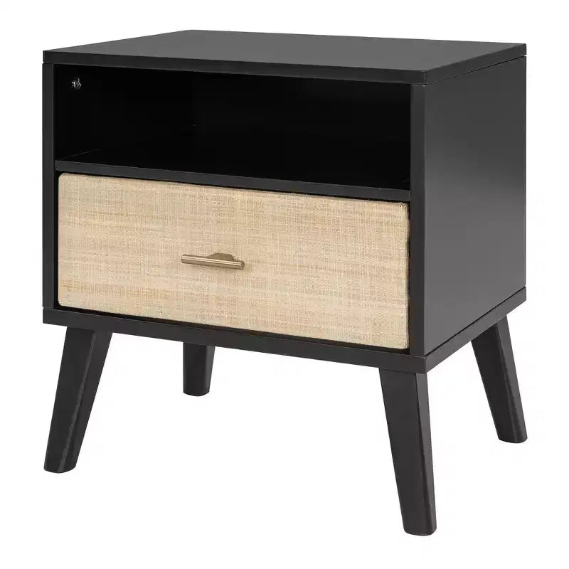 Cadre de lit Whisen Queen Size en bois massif avec 2 tables de chevet