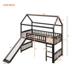 Whisen 79,5L x 41,8W Lit mezzanine moderne taille double avec toboggan