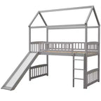 Whisen 79,5L x 41,8W Lit mezzanine moderne taille double avec toboggan