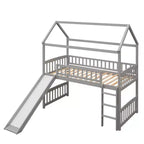 Whisen 79,5L x 41,8W Lit mezzanine moderne taille double avec toboggan