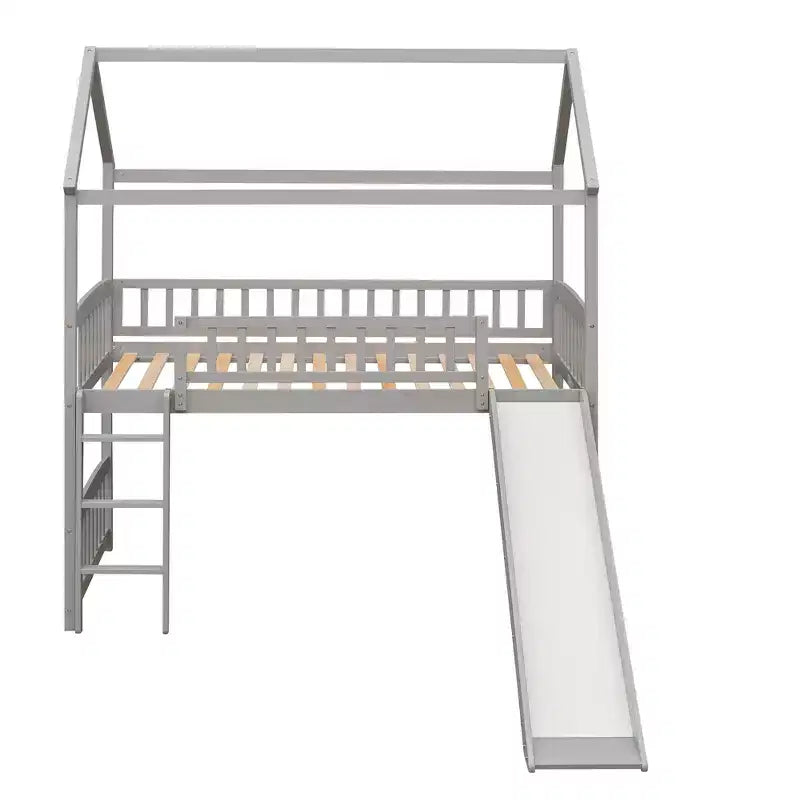 Whisen 79,5L x 41,8W Lit mezzanine moderne taille double avec toboggan