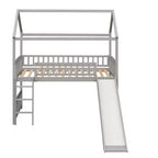 Whisen 79,5L x 41,8W Lit mezzanine moderne taille double avec toboggan