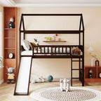 Whisen 79,5L x 41,8W Lit mezzanine moderne taille double avec toboggan