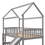 Whisen 79,5L x 41,8W Lit mezzanine moderne taille double avec toboggan