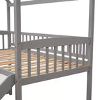 Whisen 79,5L x 41,8W Lit mezzanine moderne taille double avec toboggan