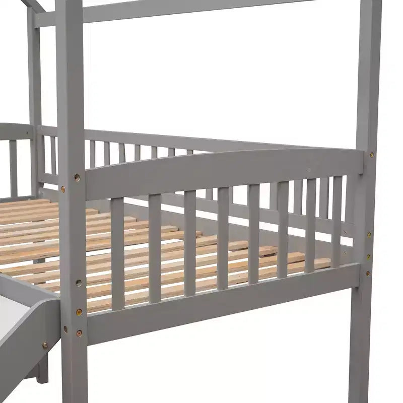 Whisen 79,5L x 41,8W Lit mezzanine moderne taille double avec toboggan