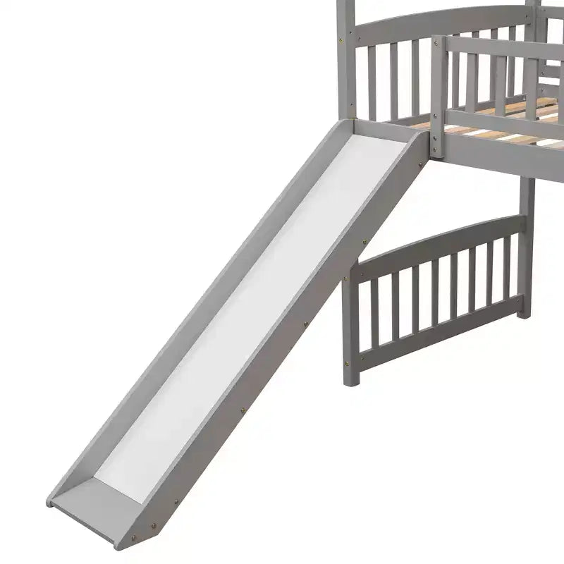 Whisen 79,5L x 41,8W Lit mezzanine moderne taille double avec toboggan