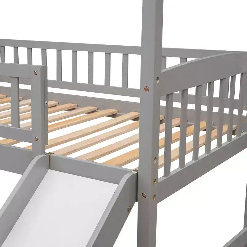 Whisen 79,5L x 41,8W Lit mezzanine moderne taille double avec toboggan
