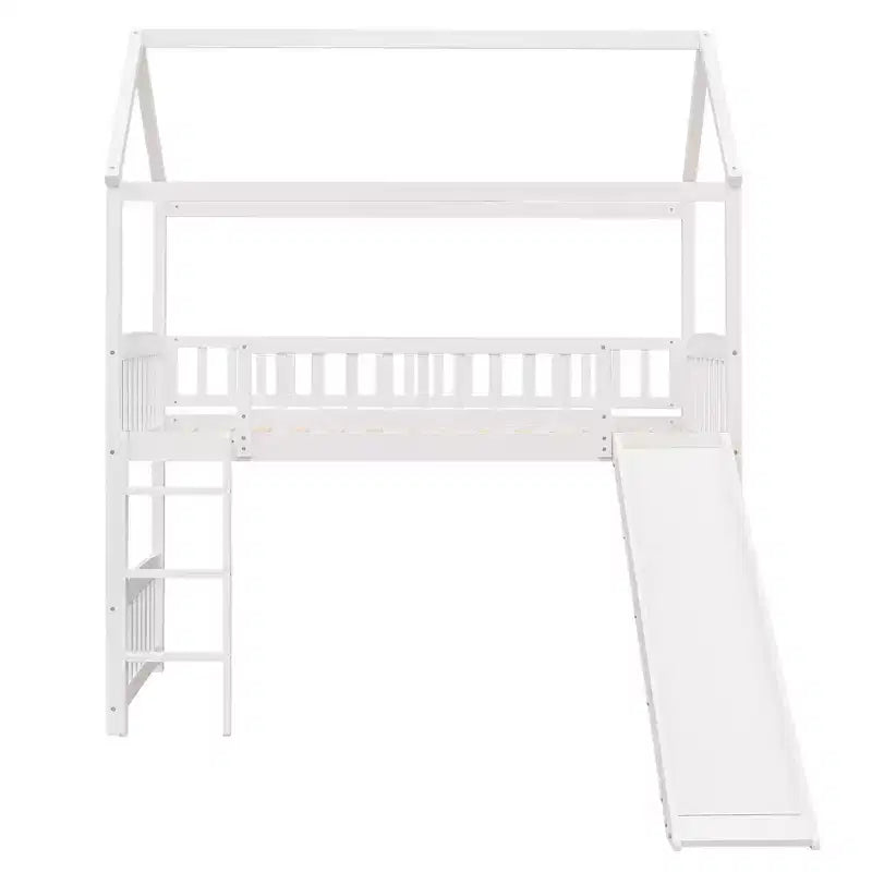 Whisen 79,5L x 41,8W Lit mezzanine moderne taille double avec toboggan