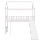 Whisen 79,5L x 41,8W Lit mezzanine moderne taille double avec toboggan