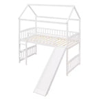 Whisen 79,5L x 41,8W Lit mezzanine moderne taille double avec toboggan