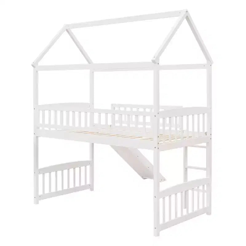 Whisen 79,5L x 41,8W Lit mezzanine moderne taille double avec toboggan