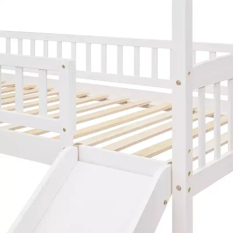 Whisen 79,5L x 41,8W Lit mezzanine moderne taille double avec toboggan