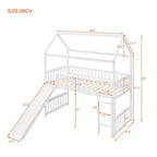 Whisen 79,5L x 41,8W Lit mezzanine moderne taille double avec toboggan