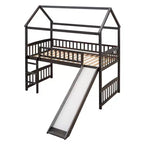 Whisen 79,5L x 41,8W Lit mezzanine moderne taille double avec toboggan