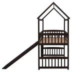 Whisen 79,5L x 41,8W Lit mezzanine moderne taille double avec toboggan