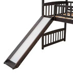Whisen 79,5L x 41,8W Lit mezzanine moderne taille double avec toboggan