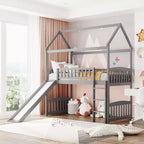 Whisen 79,5L x 41,8W Lit mezzanine moderne taille double avec toboggan
