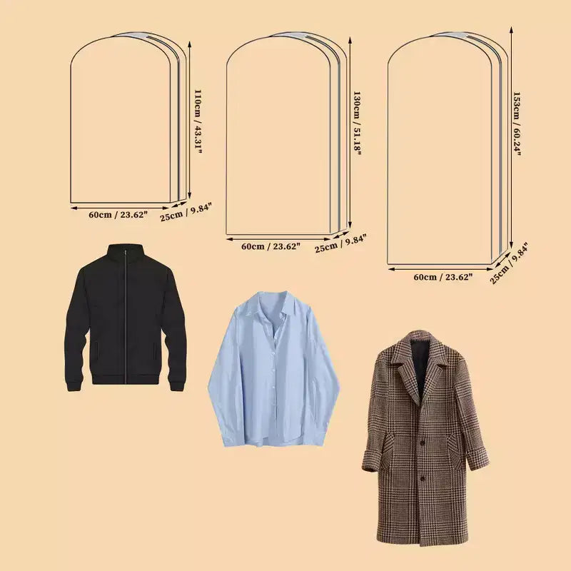 Unique Bargains Housses à vêtements transparentes en PEVA