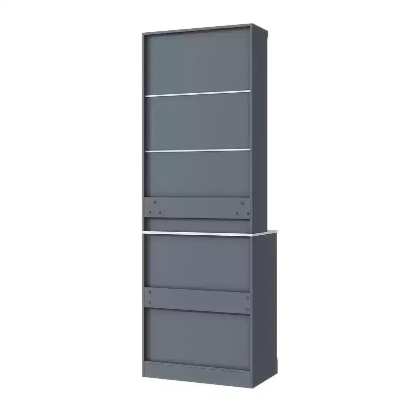 Garde-manger de cuisine de 83,7 H, Armoire de cuisine autonome avec plateau en faux marbre, Armoire avec 5 tiroirs et étagère réglable - ModernLuxe