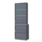 Garde-manger de cuisine de 83,7 H, Armoire de cuisine autonome avec plateau en faux marbre, Armoire avec 5 tiroirs et étagère réglable - ModernLuxe