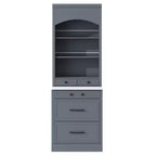Garde-manger de cuisine de 83,7 H, Armoire de cuisine autonome avec plateau en faux marbre, Armoire avec 5 tiroirs et étagère réglable - ModernLuxe