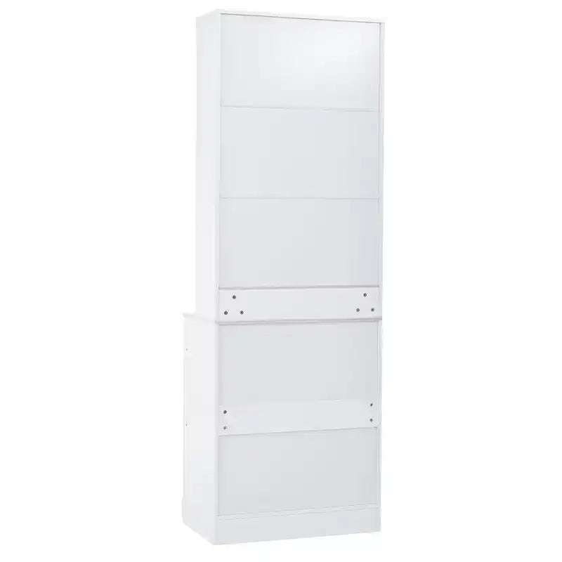 Garde-manger de cuisine de 83,7 H, Armoire de cuisine autonome avec plateau en faux marbre, Armoire avec 5 tiroirs et étagère réglable - ModernLuxe