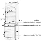 Garde-manger de cuisine de 83,7 H, Armoire de cuisine autonome avec plateau en faux marbre, Armoire avec 5 tiroirs et étagère réglable - ModernLuxe