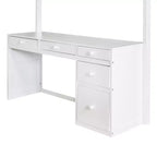 Lit mezzanine double/grand format avec échelle, étagères et bureau avec tiroirs - ModernLuxe