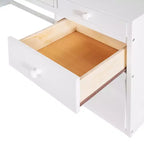 Lit mezzanine double/grand format avec échelle, étagères et bureau avec tiroirs - ModernLuxe
