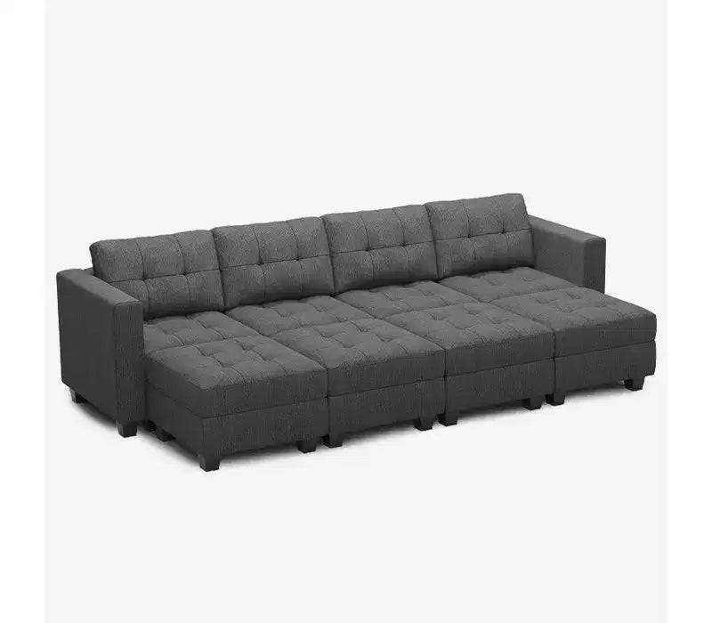 Canapé-lit modulaire Belffin Weave avec rangement (8 places + 6 côtés)