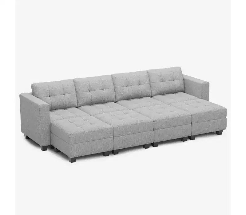 Canapé-lit modulaire Belffin Weave avec rangement (8 places + 6 côtés)