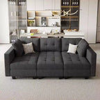 Canapé-lit modulaire Belffin Weave avec siège de rangement (6 places + 7 côtés)