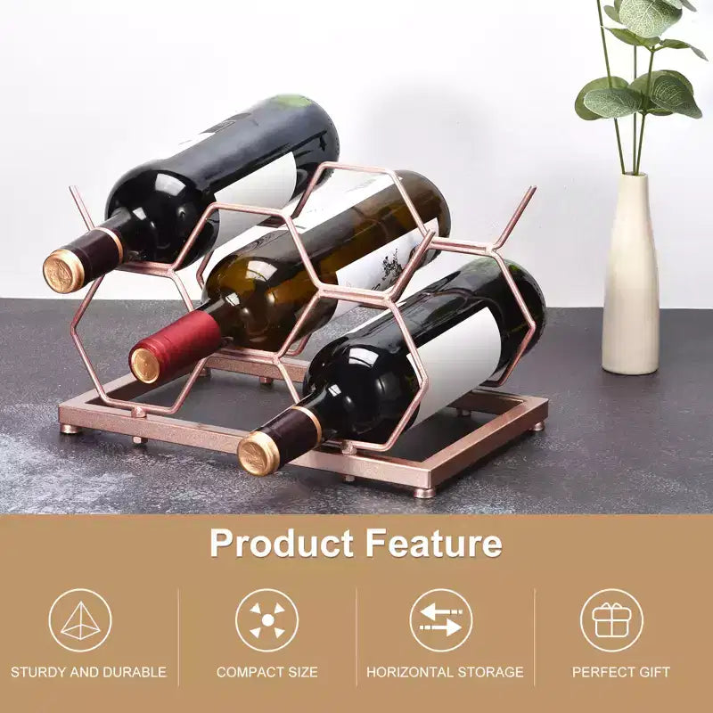Unique Bargains Casier à vin géométrique autoportant et peu encombrant pour comptoir