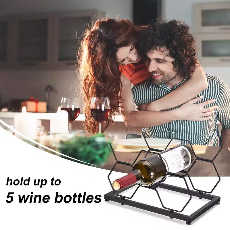 Unique Bargains Casier à vin géométrique autoportant et peu encombrant pour comptoir