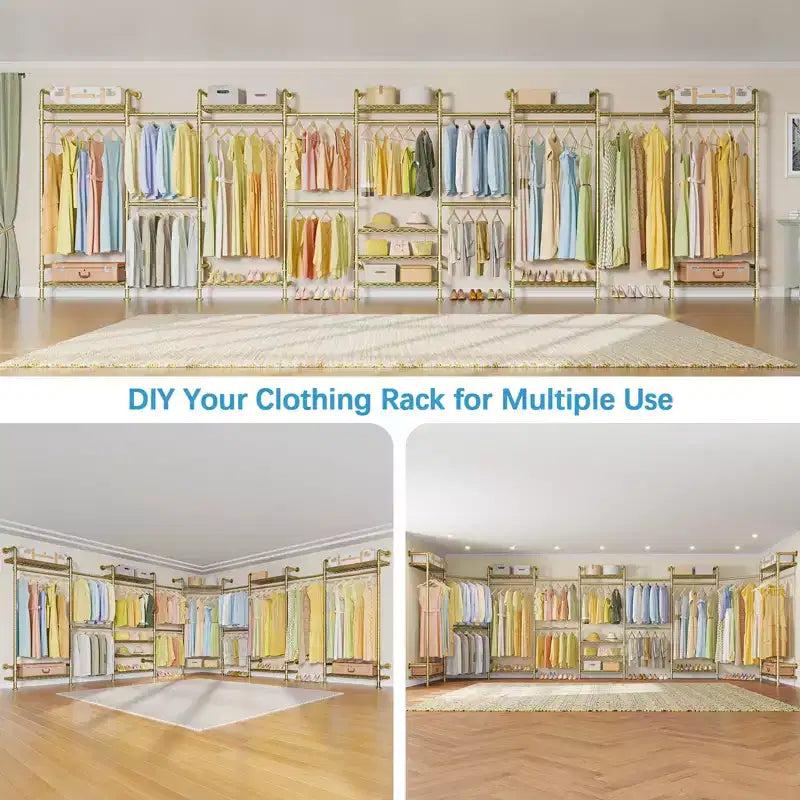 Timate U4 Portant à Vêtements en Forme de U Robuste, Portant à Vêtements Extensible Fixé au Mur, Grand Système de Dressing