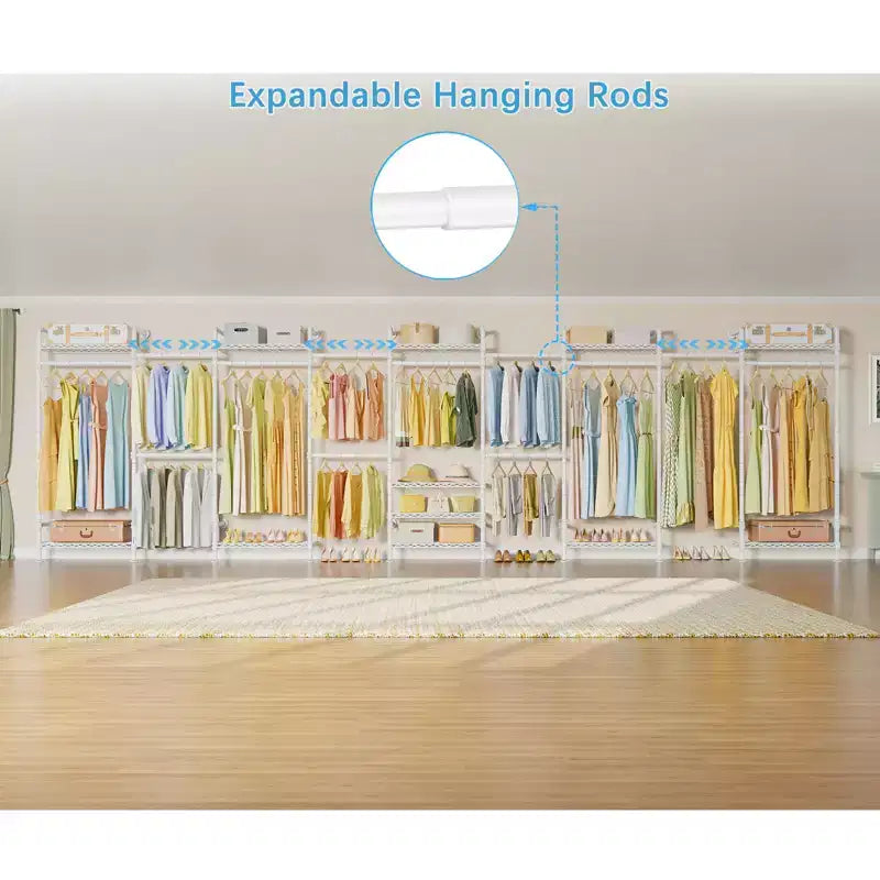 Timate U4 Portant à Vêtements en Forme de U Robuste, Portant à Vêtements Extensible Fixé au Mur, Grand Système de Dressing