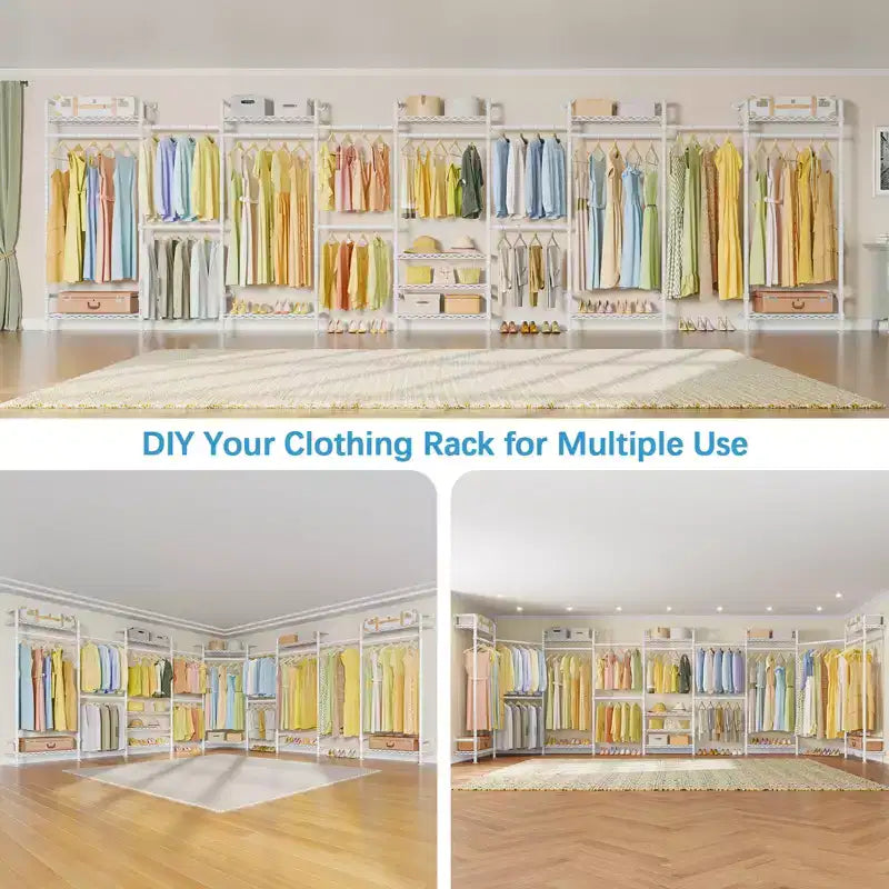 Timate U4 Portant à Vêtements en Forme de U Robuste, Portant à Vêtements Extensible Fixé au Mur, Grand Système de Dressing