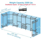 Timate U4 Portant à Vêtements en Forme de U Robuste, Portant à Vêtements Extensible Fixé au Mur, Grand Système de Dressing