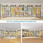 Timate U4 Portant à Vêtements en Forme de U Robuste, Portant à Vêtements Extensible Fixé au Mur, Grand Système de Dressing