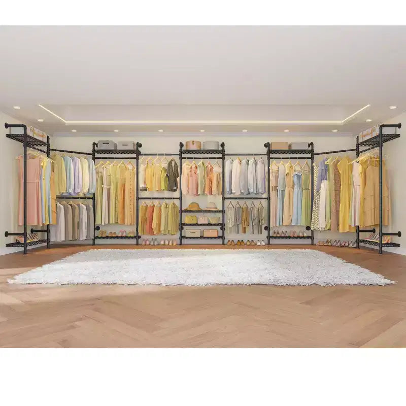 Timate U4 Portant à Vêtements en Forme de U Robuste, Portant à Vêtements Extensible Fixé au Mur, Grand Système de Dressing