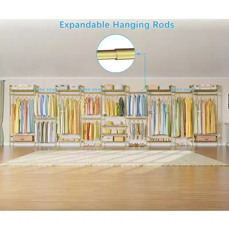Timate U4 Portant à Vêtements en Forme de U Robuste, Portant à Vêtements Extensible Fixé au Mur, Grand Système de Dressing