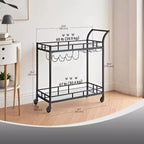Chariot de bar LEDREM, desserte de bar à domicile, chariot à vin avec 2 étagères miroirs, porte-bouteilles, porte-verres, pour cuisine, salle à manger