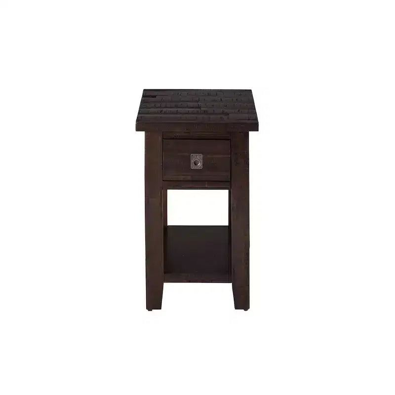 Jofran,Kona Grove Distressed Rustic Solid Acacia Chairside End Table with Shelf