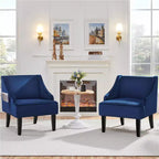 Yaheetech Lot de 2 chaises d'appoint modernes en velours pour salon chambre